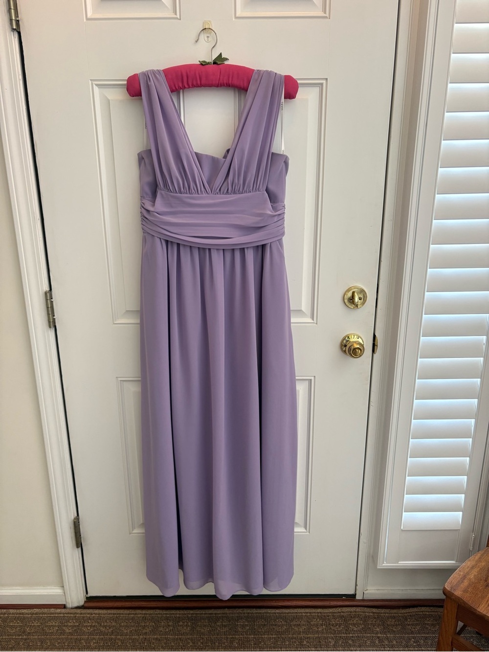 Social Bridesmaids Lavender V-Neck Empire Waist Maxi Dress